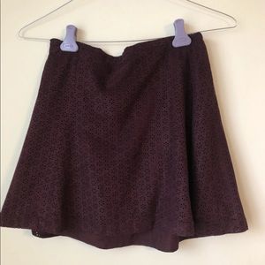Express Purple velvet mini skirt